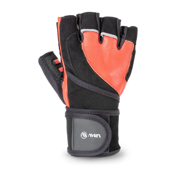 Γάντια Άρσης Βαρών AMILA Δέρμα Amara Κόκκινο/Μαύρο L