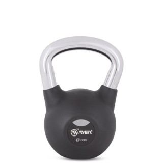 Kettlebell Rubber Cover Cr Handle 8 kg – Μαύρο