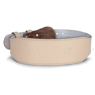 Ζώνη Άρσης Βαρών AMILA Δερμάτινη Μπεζ A Quality XL
