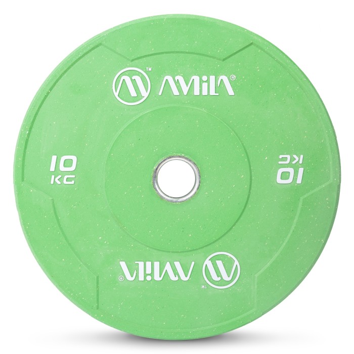 Δίσκος Color Bumper Plate Slim 50 mm 10 kg – Πράσινο