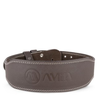 Ζώνη Άρσης Βαρών AMILA Δερμάτινη Καφέ B Quality M