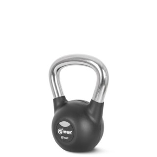 Kettlebell Rubber Cover Cr Handle 8 kg – Μαύρο