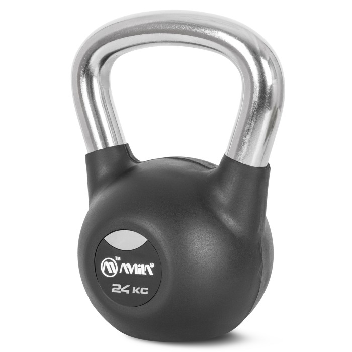 Kettlebell Rubber Cover Cr Handle 24 kg – Μαύρο