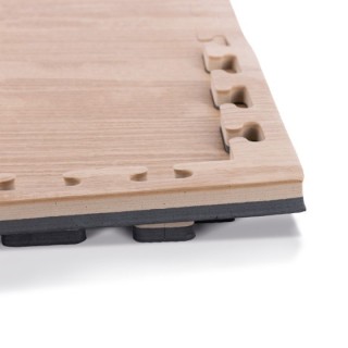 Δάπεδο Προστασίας Puzzle EVA 100x100x2,5 cm – Ξύλο / Μαύρο