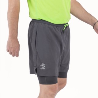 Ανδρικό Αθλητικό Σορτς 2 σε 1 Vision Motion S – Graphite