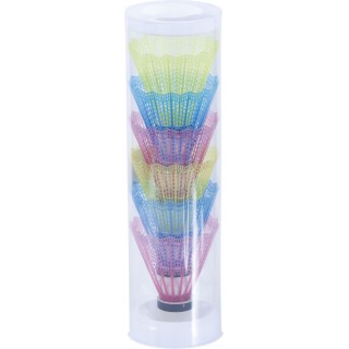 Μπαλάκια Badminton με Πολύχρωμα Πλαστικά Φτερά (6 τμχ)