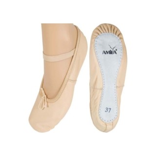 Παπούτσια Μπαλέτου Δερμάτινα Μπεζ, Νο30
