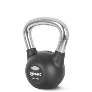 Kettlebell Rubber Cover Cr Handle 10 kg – Μαύρο