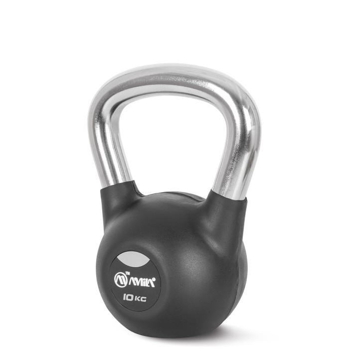 Kettlebell Rubber Cover Cr Handle 10 kg – Μαύρο