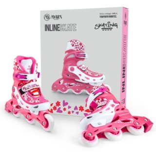 Πατίνια Inline 31-34 - Φούξια / Λευκό