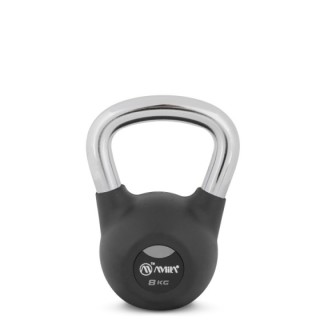 Kettlebell Rubber Cover Cr Handle 8 kg – Μαύρο