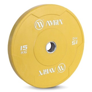 Δίσκος Color Bumper Plate Slim 50 mm 15 kg – Κίτρινο