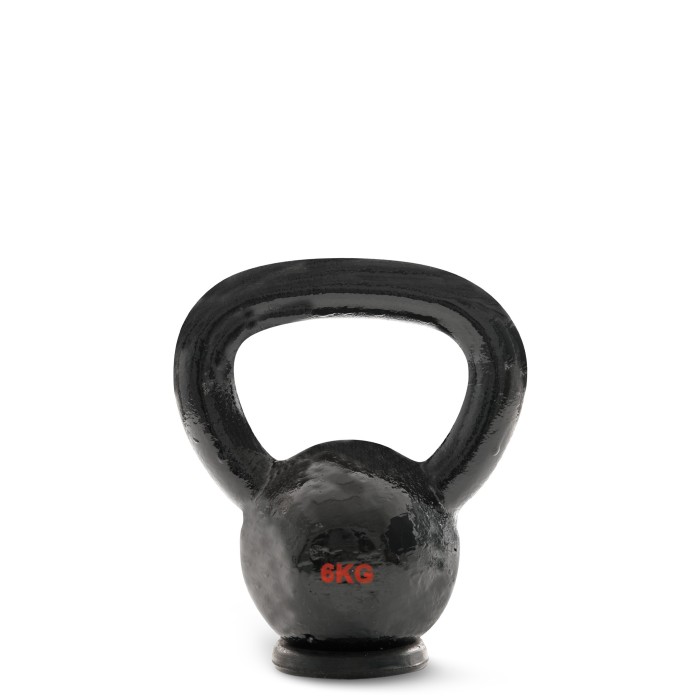 Kettlebell Cast Iron Rubber Base 6 kg - Μαύρο
