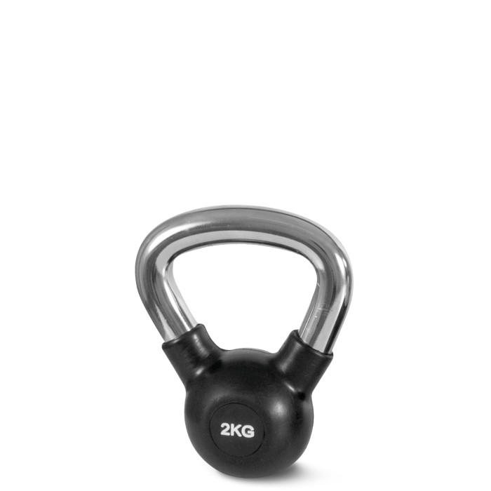 Kettlebell Rubber Cover Cr Handle 2 Kg - Μαύρο