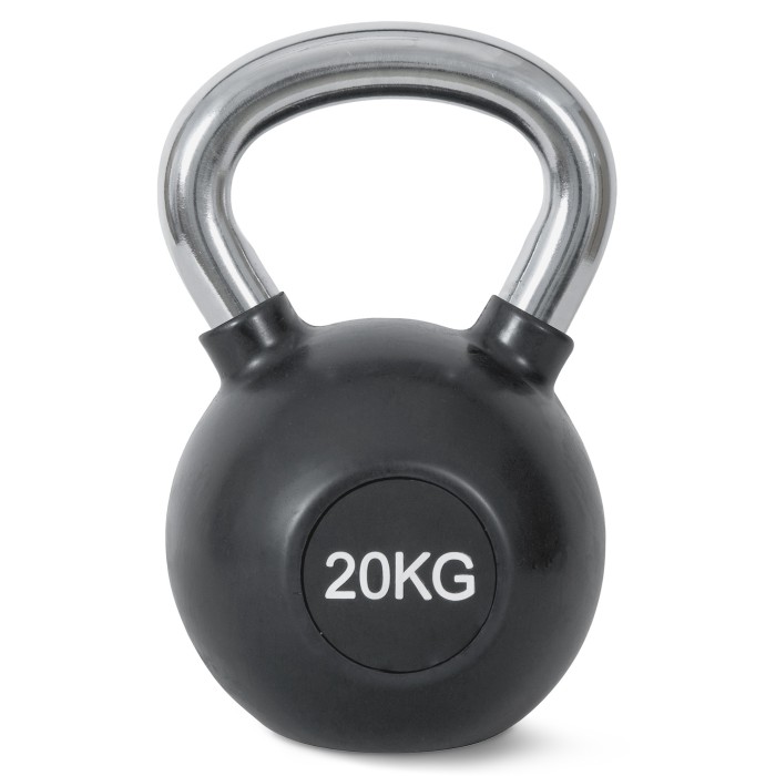 Kettlebell Rubber Cover Cr Handle 20 Kg - Μαύρο