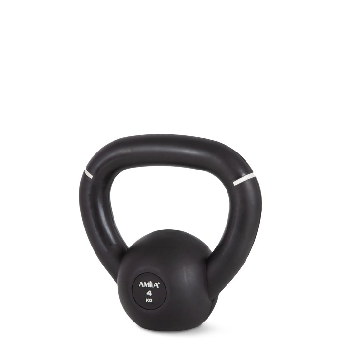 Kettlebell Original Rubber 4 kg - Μαύρο / Λευκό