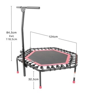 Εξάγωνο Τραμπολίνο με Λαβή Στήριξης Tuck Ροζ
