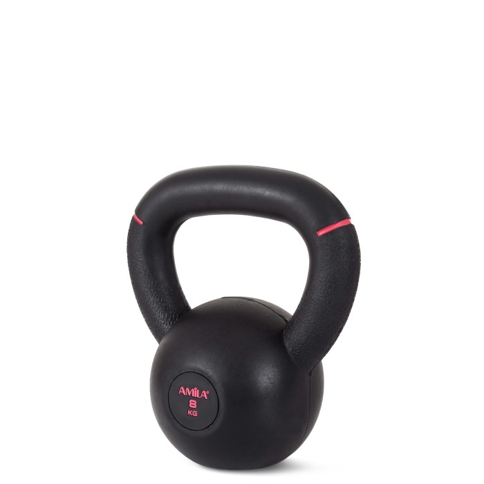 Kettlebell Original Rubber 8 kg - Μαύρο / Ροζ