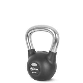 Kettlebell Rubber Cover Cr Handle 8 kg – Μαύρο
