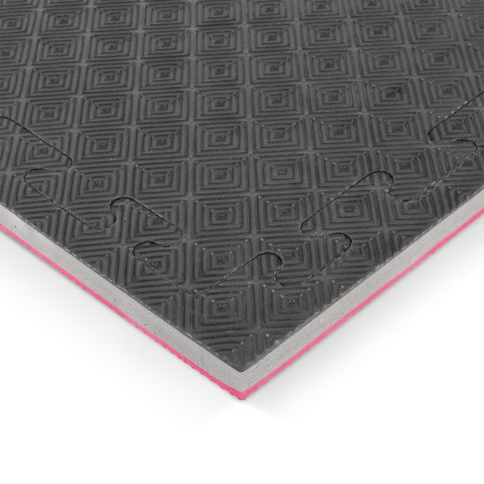 Δάπεδο Προστασίας EVA Διαμάντι 100x100 2,5cm Κόκκινο-Γκρι-Μαύρο