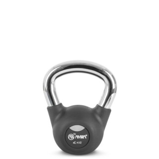 Kettlebell Rubber Cover Cr Handle 4 kg – Μαύρο