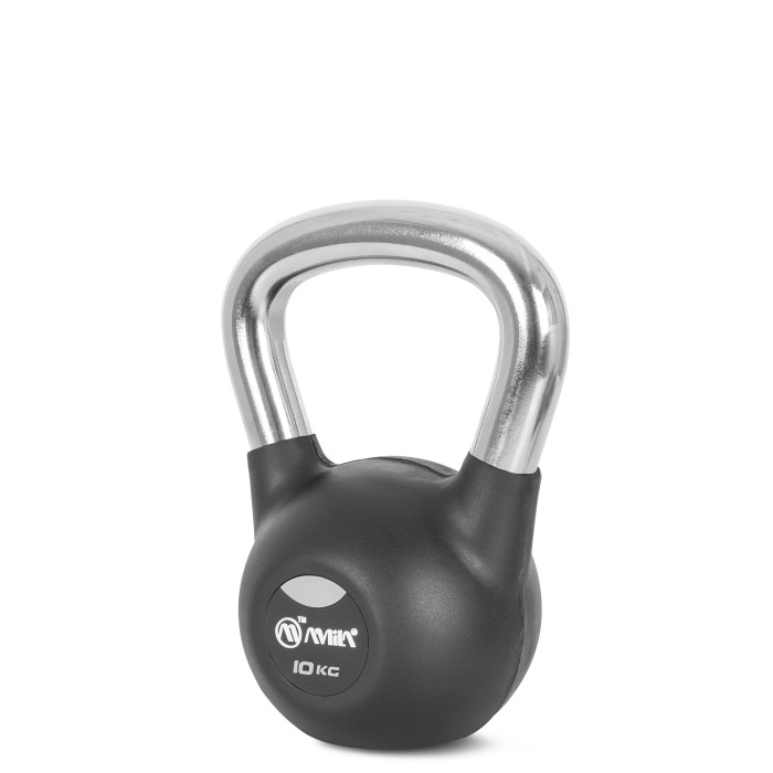 Kettlebell Rubber Cover Cr Handle 10 kg – Μαύρο