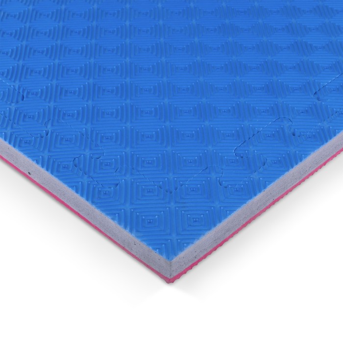 Δάπεδο Προστασίας EVA Διαμάντι 100x100cm 2,5cm Κόκκινο-Γκρι-Μπλε