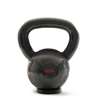 Kettlebell Cast Iron Rubber Base 12 kg - Μαύρο