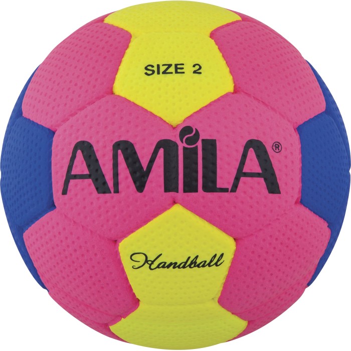 Μπάλα Handball Cellular Νο2 - Φούξια / Μπλε / Κίτρινο