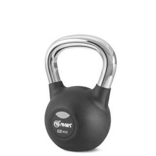 Kettlebell Rubber Cover Cr Handle 12 kg – Μαύρο