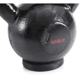 Kettlebell Cast Iron Rubber Base 10 kg - Μαύρο