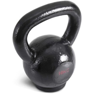 Kettlebell Cast Iron Rubber Base 10 kg - Μαύρο