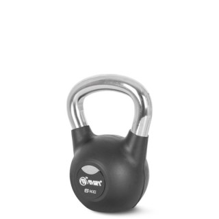 Kettlebell Rubber Cover Cr Handle 6 kg – Μαύρο