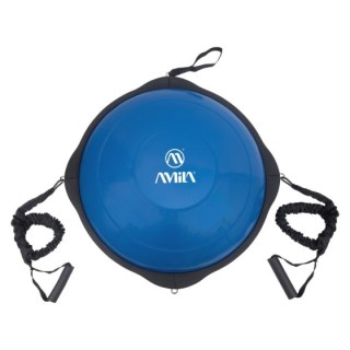 AMILA Balance Ball με Ξύλινη Βάση Μπλε 63cm