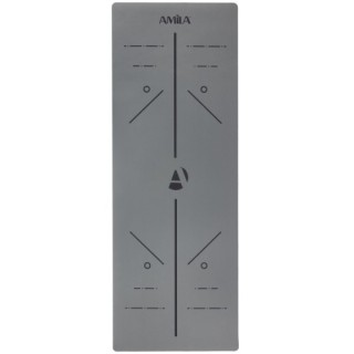 Στρώμα Yoga Pilates Trinity PU 183x65x0,4 cm - Graphite Grey